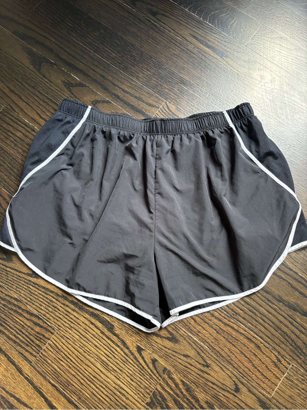 Women’s Black Athletic Running Shorts with White Trim